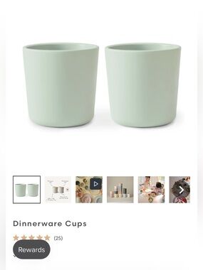 Mushie Set of 2 Dinnerware Cups in Sage